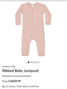 Quincy Mae Ribbed Jumpsuit in Blush